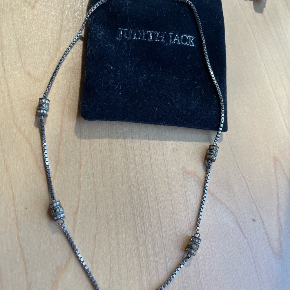Vintage Judith Jack Silver Necklace with Beaded Details